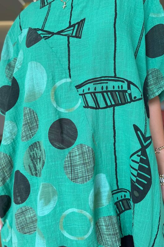 Made in Italy Praia da Marinha Pure Cotton Top Emerald
